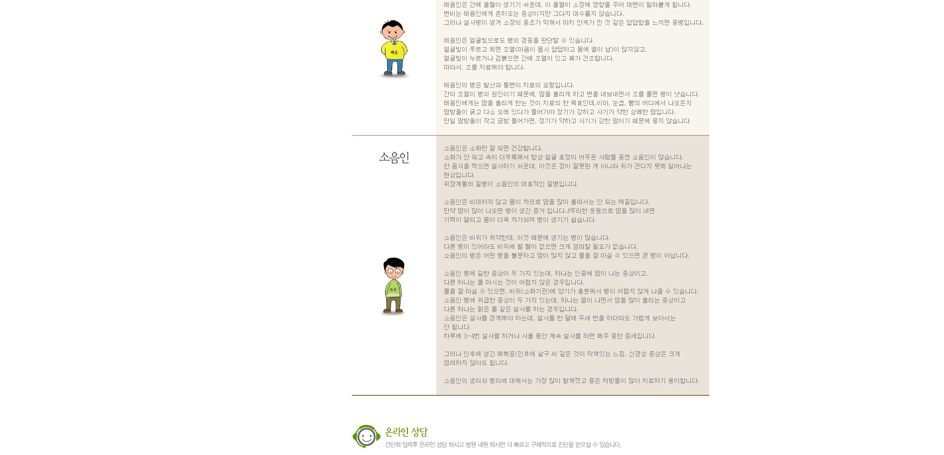 체질별질병,태양인질병,소양인질병,태음인질병,소음인질병